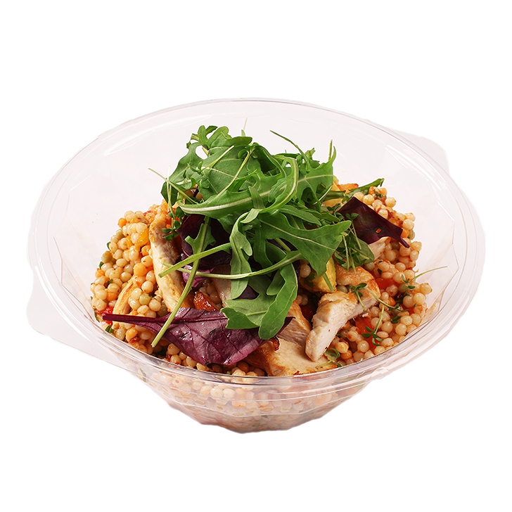 Pearl couscous salad with grilled chicken breast