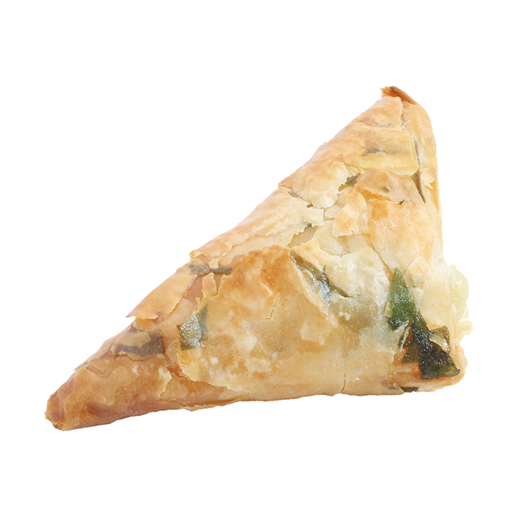 Spanokopita – Filo mīklas pīrādziņš ar Bree siera un spinātu pildījumu