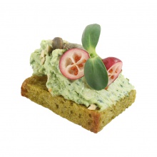 Канапе из шпинатного хлеба с песто из шпината